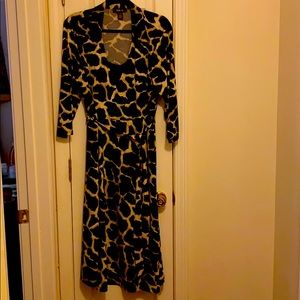 XL Black & Tan Printed Dress